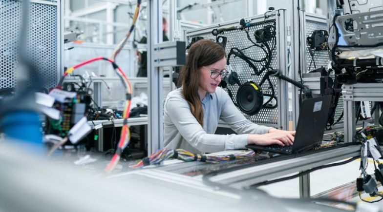 Female engineer working